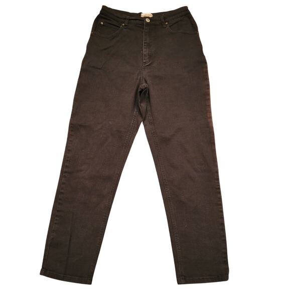 VINTAGE Coldwater Creek Black Mom Jeans 10 High Rise Straight Leg Relaxed Thick - Picture 1 of 9